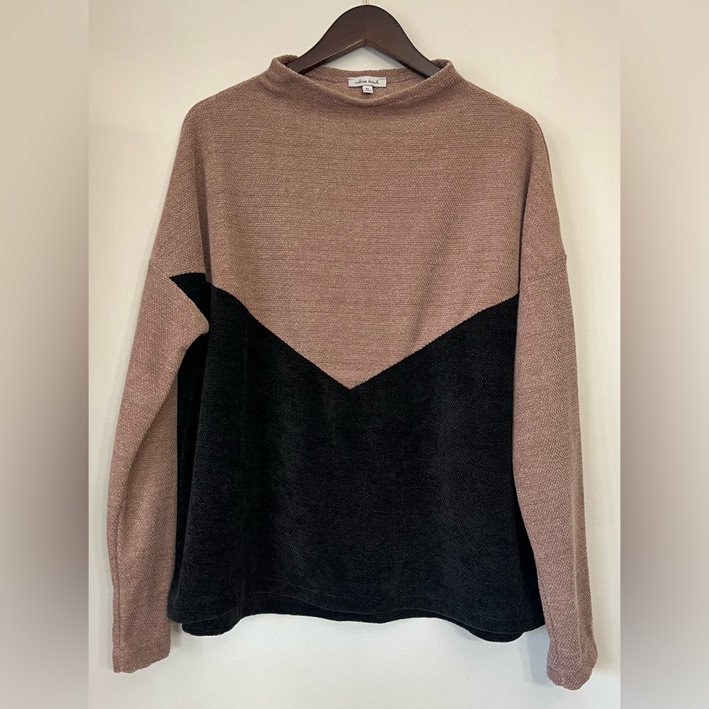 White Birch Color Block Waffle Knit Sweater Size XL Neutral Winter High Neck